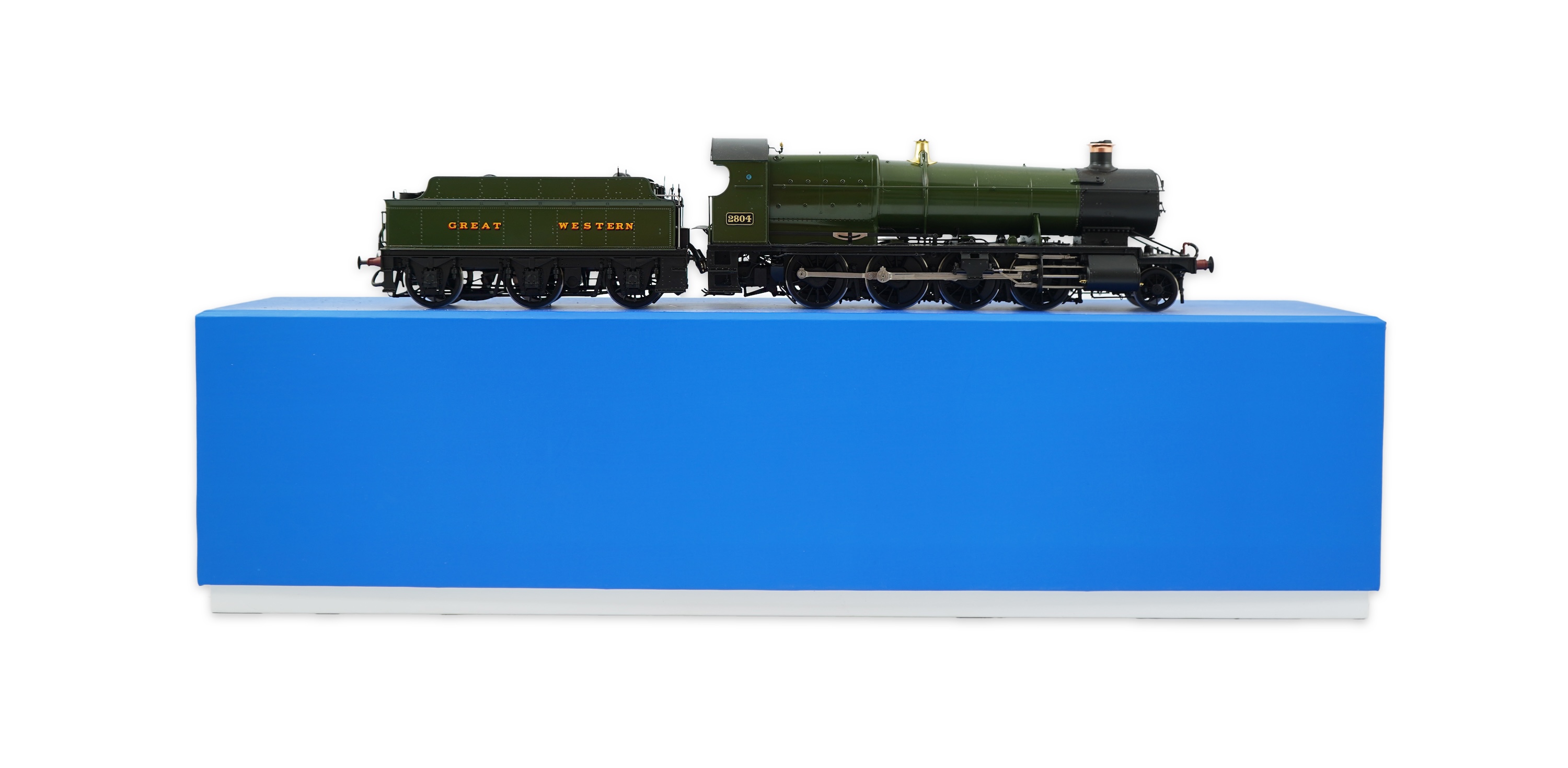 An 0 gauge Masterpiece Models model of GWR Class 28xx, 2804, 2-8-0 tender locomotive, powered for two rail operation, with original box.